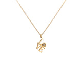 14K Yellow Gold 'LOVE' Diamond Heart Necklace