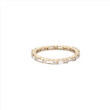 14K Gold Round and Baguette Cut Diamond Eternity Wedding Band