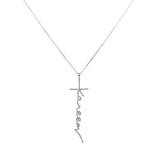 14K Gold Personalized Cross Diamond Pendant