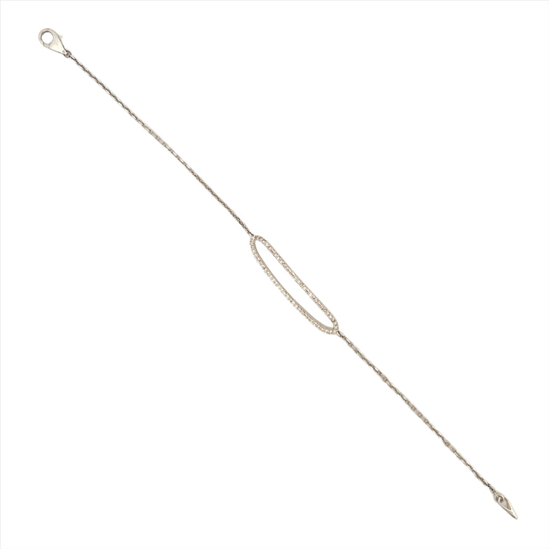 14K Gold Oval Bar Diamond Bracelet