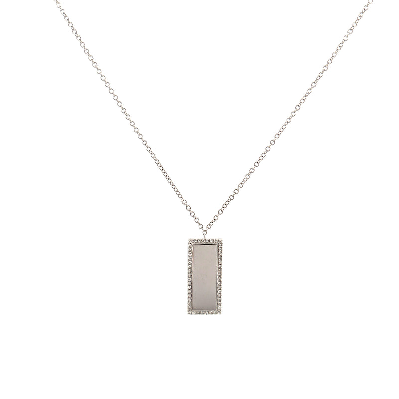 14K Gold Diamond Bar Necklace