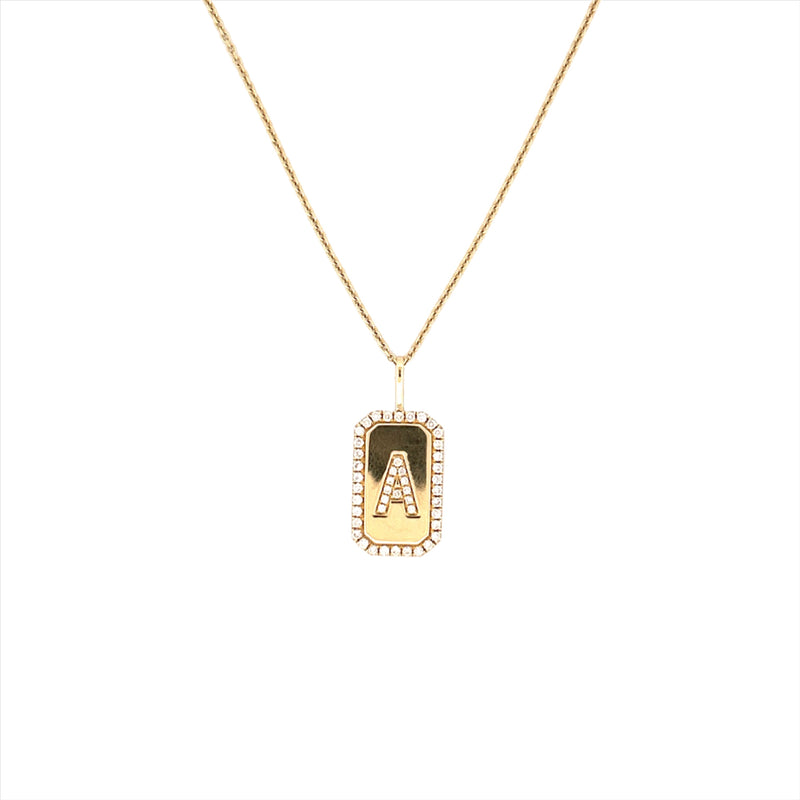 14K Gold Personalized ID Tag Diamond Necklace