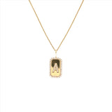 14K Gold Personalized ID Tag Diamond Necklace