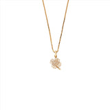 14K Gold Clover Diamond Pendant w/ Box Chain