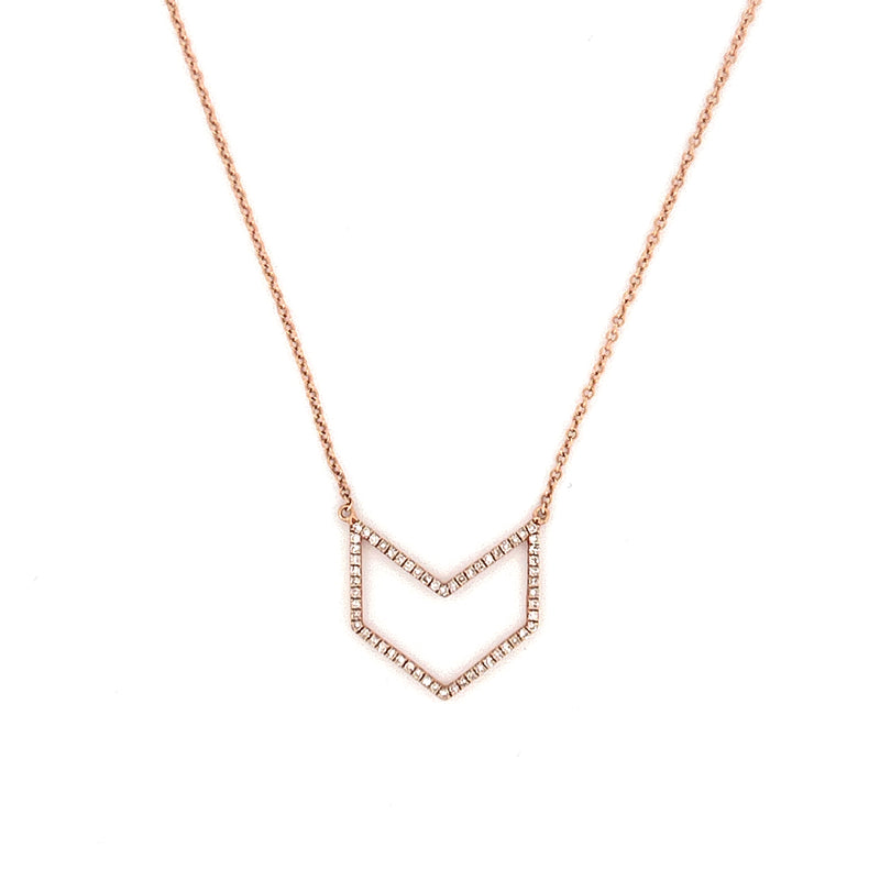 14K Gold Chevron Diamond Pendant