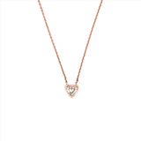 14K Gold Heart Bezel Diamond Pendant