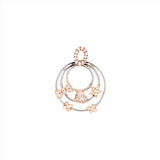 14K Two Tone Gold Diamond Multi Charm Diamond Pendant