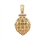 14K Gold Crowned Lion Mens Pendant