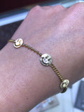 14K Gold Smiley Bracelet