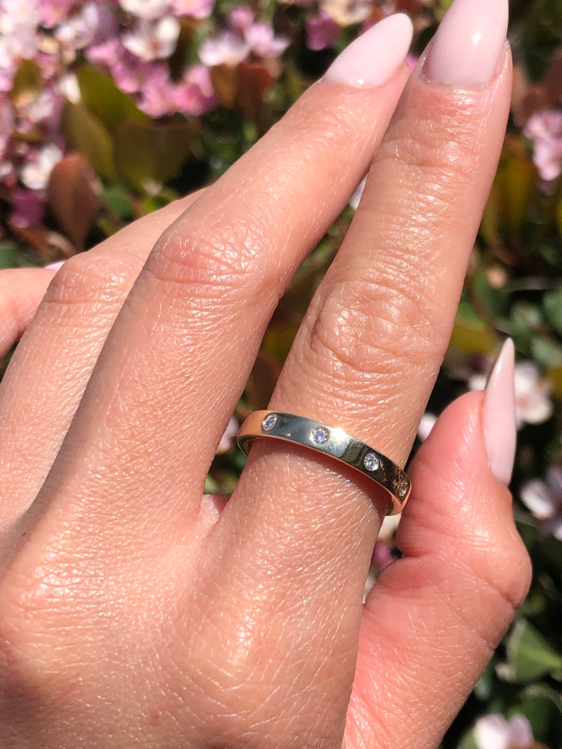 14K Gold Spaced Out Diamond Band