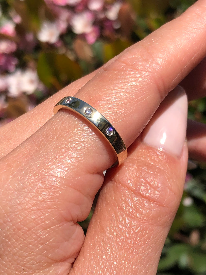 14K Gold Spaced Out Diamond Band