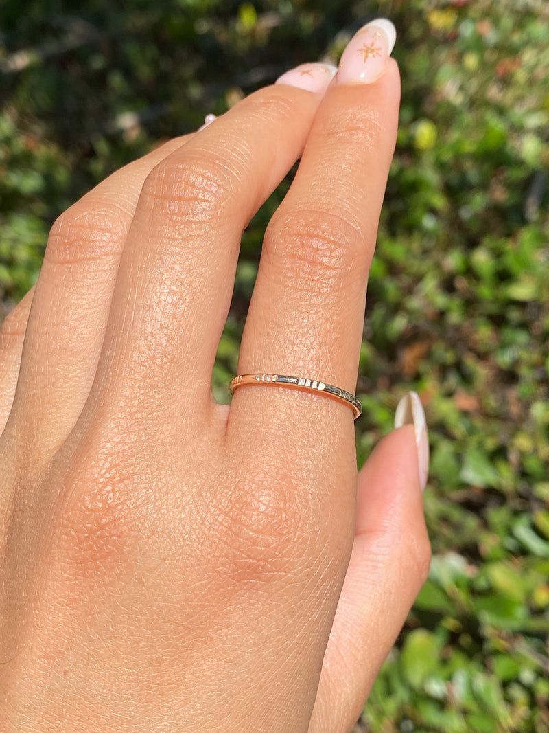 14K Gold Spaced Diamond Cut Fashion Band