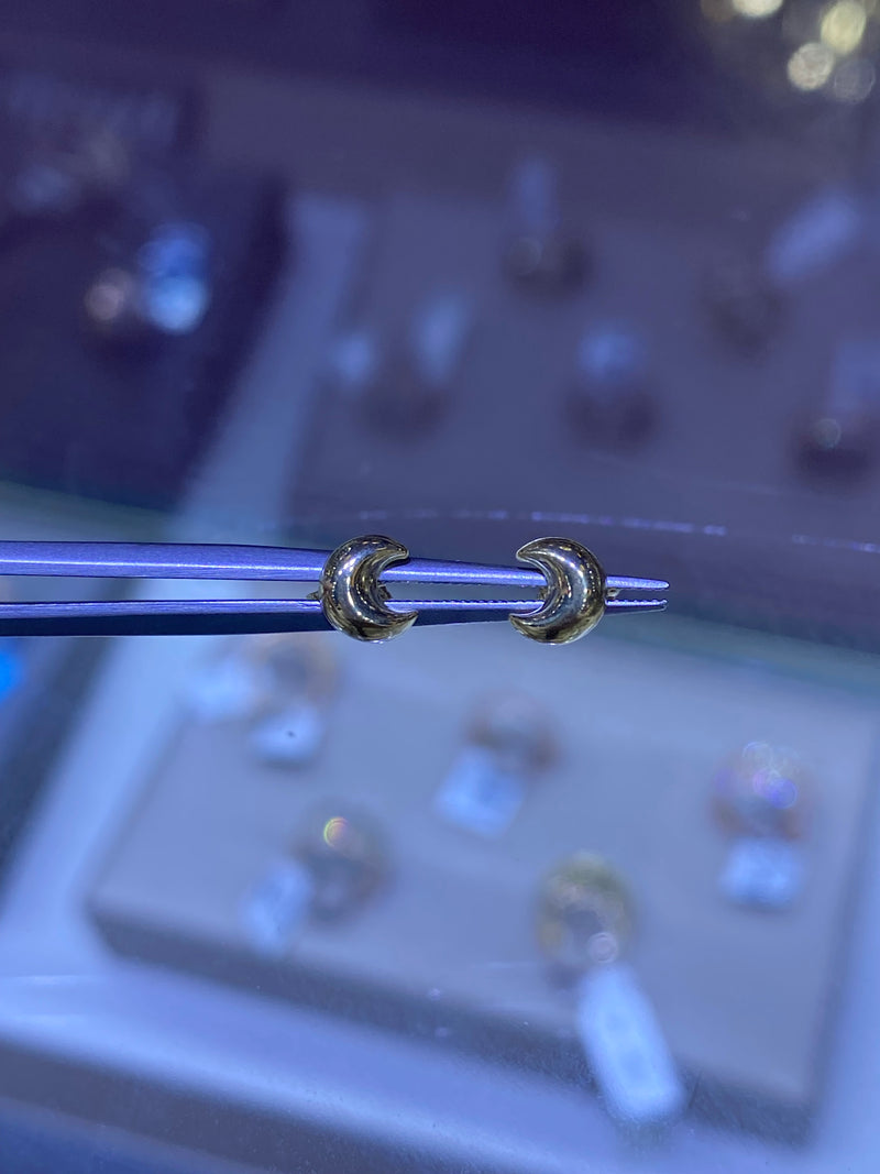 14K Gold Moon Earrings
