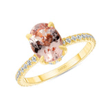 Gold 1 Carat Oval Morganite Ring