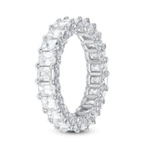 14K Gold Diamond Emerald U-Prong Eternity Band