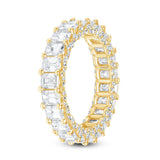 14K Gold Diamond Emerald U-Prong Eternity Band