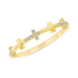 14K Gold Cross Band