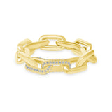 Gold Diamond Link Ring