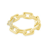 14k Diamond Link Ring