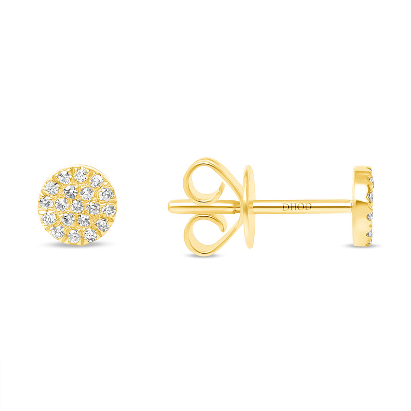 14K Gold Pavé Diamond Stud Earrings