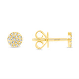 14K Gold Pavé Diamond Stud Earrings