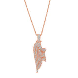 14K Gold Diamond Wing Pendant