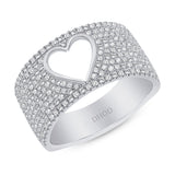 14K Gold Sabrina Heart Diamond Pave Ring