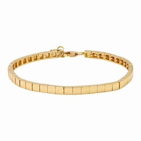 14K Yellow Gold Square Shape Fashion Bracelet