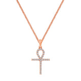 14K Gold Diamond Ankh Pendant