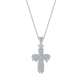 14K Gold Diamond Drip Cross Pendant