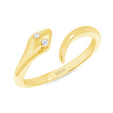 14K Gold Diamond Ring Snake Ring