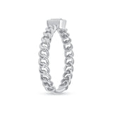 Gold Cuban Emerald Diamond Bezel Ring