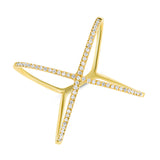 14K Gold X Ring