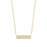 14K Gold 4-Row Diamond Pavé Bar Necklace