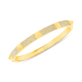 14K Gold Spiked Diamond Bangle