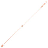 14K Gold Single Heart Pavé Diamond Bracelet