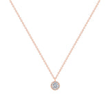 14K Gold Diamond Round Halo Pendant