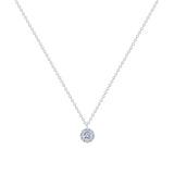 14K Gold Diamond Round Halo Pendant