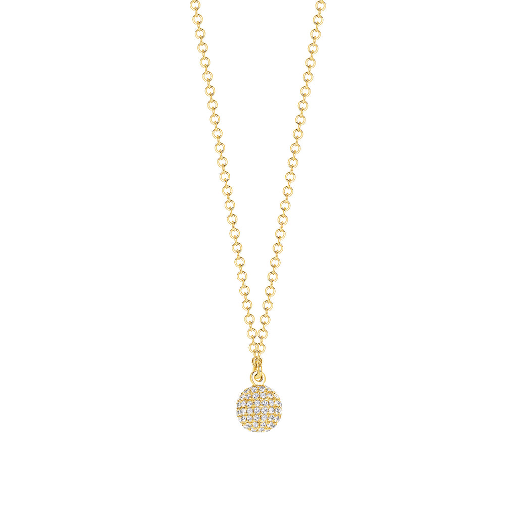 Gold ball pendant with diamonds Clearance