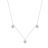 14K Gold 3 Diamond Heart Necklace