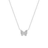 14k Gold Butterfly Pavé Diamond Necklace