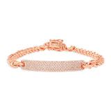 14K Gold Cuban with Diamond Bar Bracelet