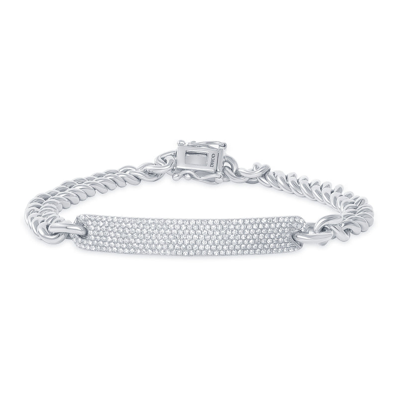 14K Gold Cuban with Diamond Bar Bracelet