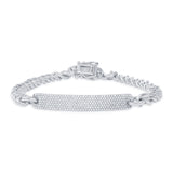 14K Gold Cuban with Diamond Bar Bracelet