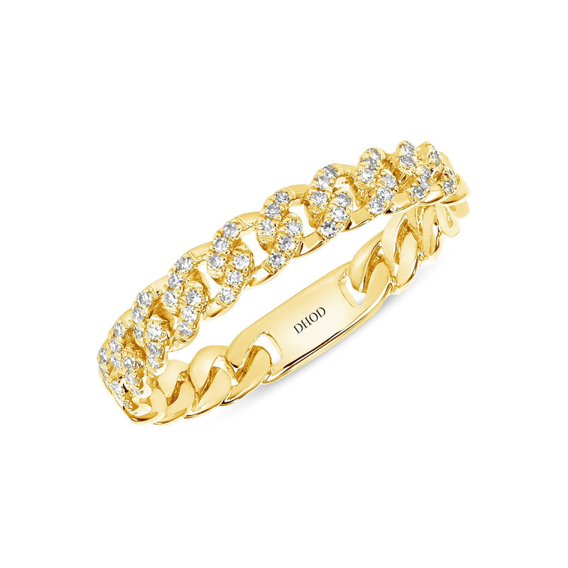 14k Gold Cuban Link Diamond Ring