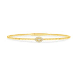 14K Gold Bubble Evil Eye Diamond Bangle