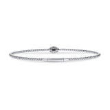 14K Gold Bubble Evil Eye Diamond Bangle