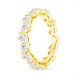 14k Gold Pear Eternity Cluster Diamond Band