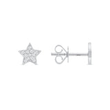 14k Gold Star Pavé Diamond Stud Earrings