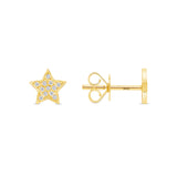 14k Gold Star Pavé Diamond Stud Earrings